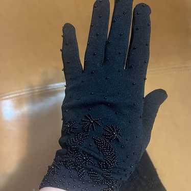 Women’s Beaded Evening Gloves size small black - image 1