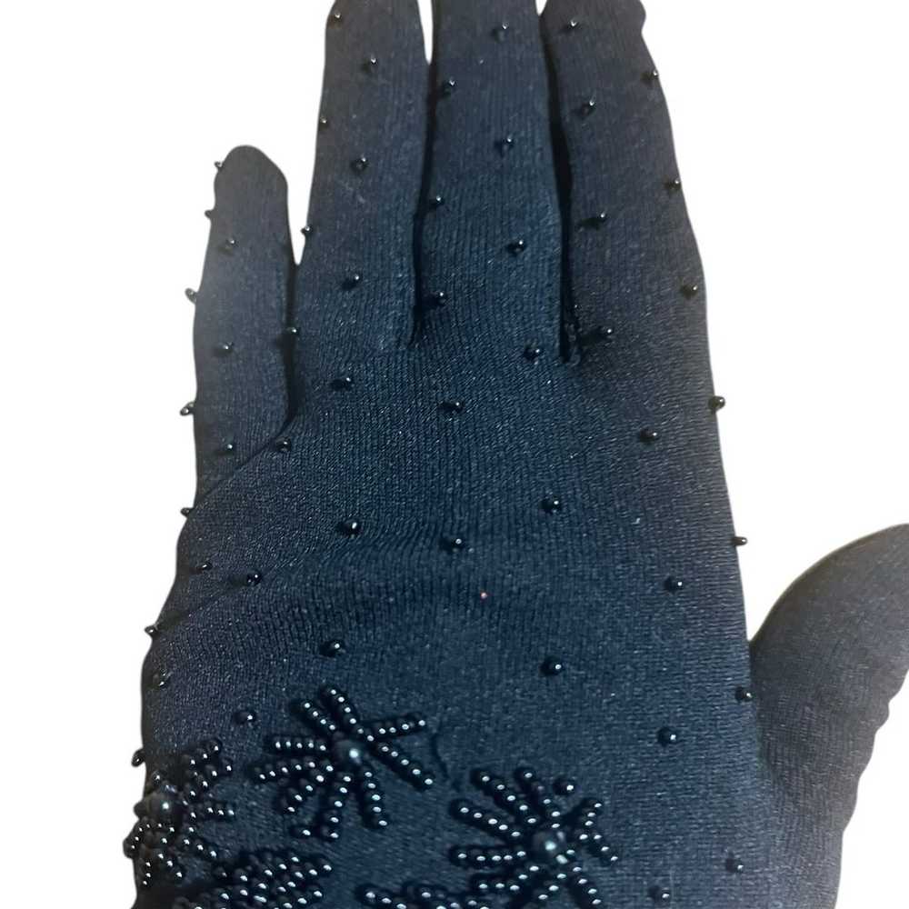 Women’s Beaded Evening Gloves size small black - image 3