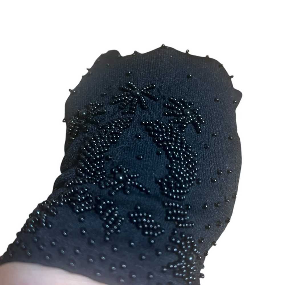 Women’s Beaded Evening Gloves size small black - image 4