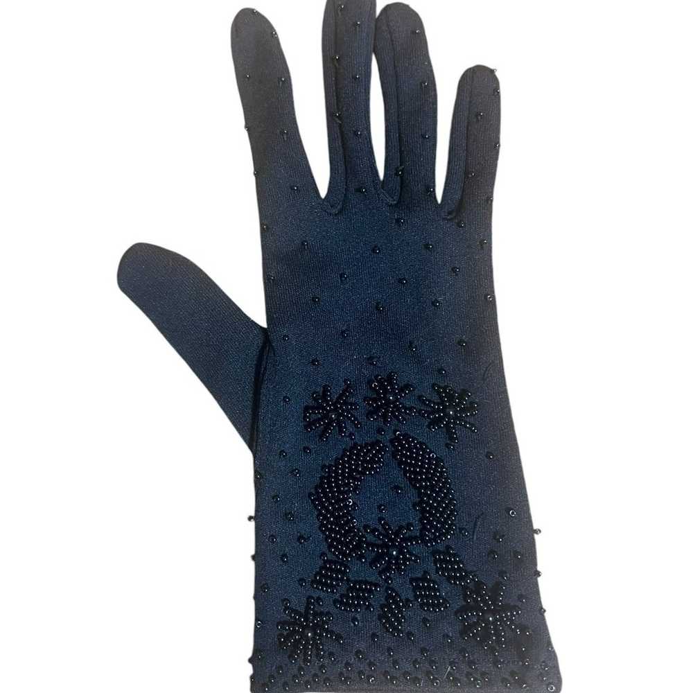 Women’s Beaded Evening Gloves size small black - image 6