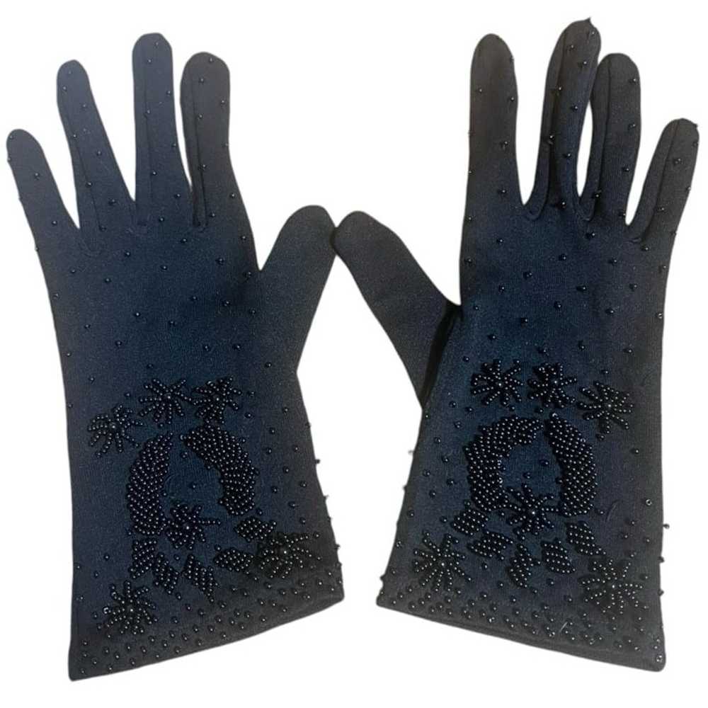 Women’s Beaded Evening Gloves size small black - image 7