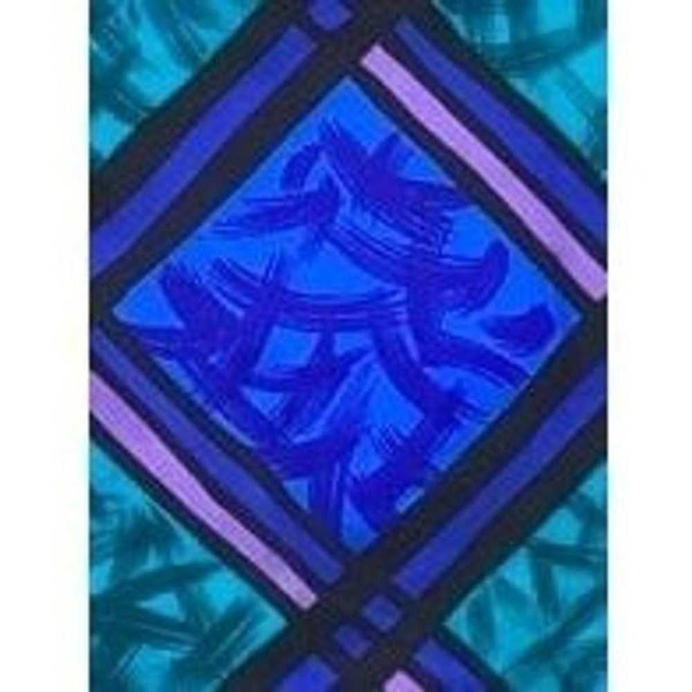 Vintage s80 Bill Blass Silk Square 33” Scarf Geom… - image 4