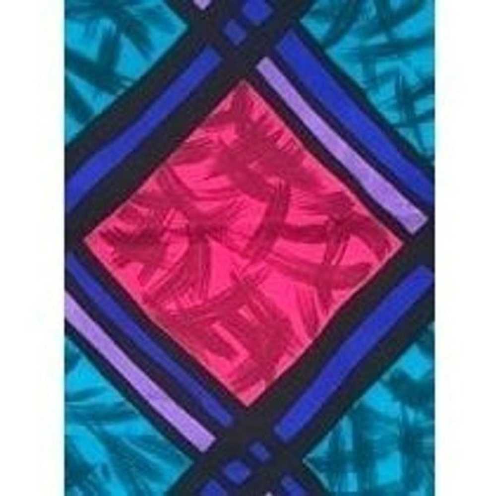 Vintage s80 Bill Blass Silk Square 33” Scarf Geom… - image 5