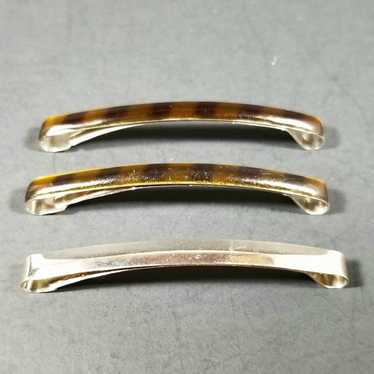 3 Vtg Goody Stay Tight Barrettes 2.25" Tortoise S… - image 1