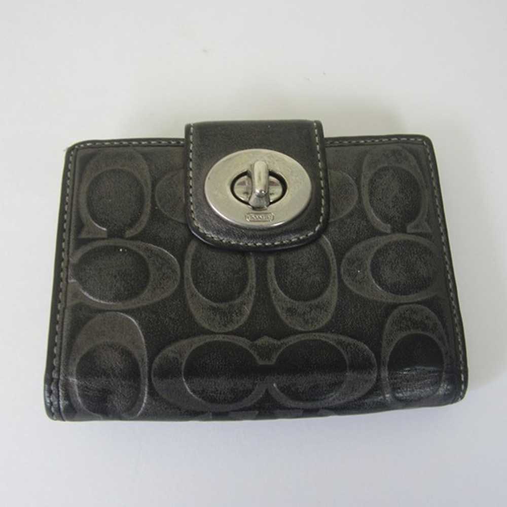 Coach Wallet Vintage Black Leather Embossed - image 1