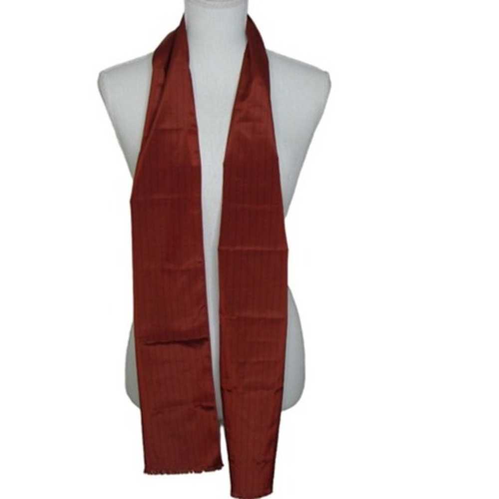 Vintage Ray Strauss Scarf 65" Length Stripe Rust … - image 1