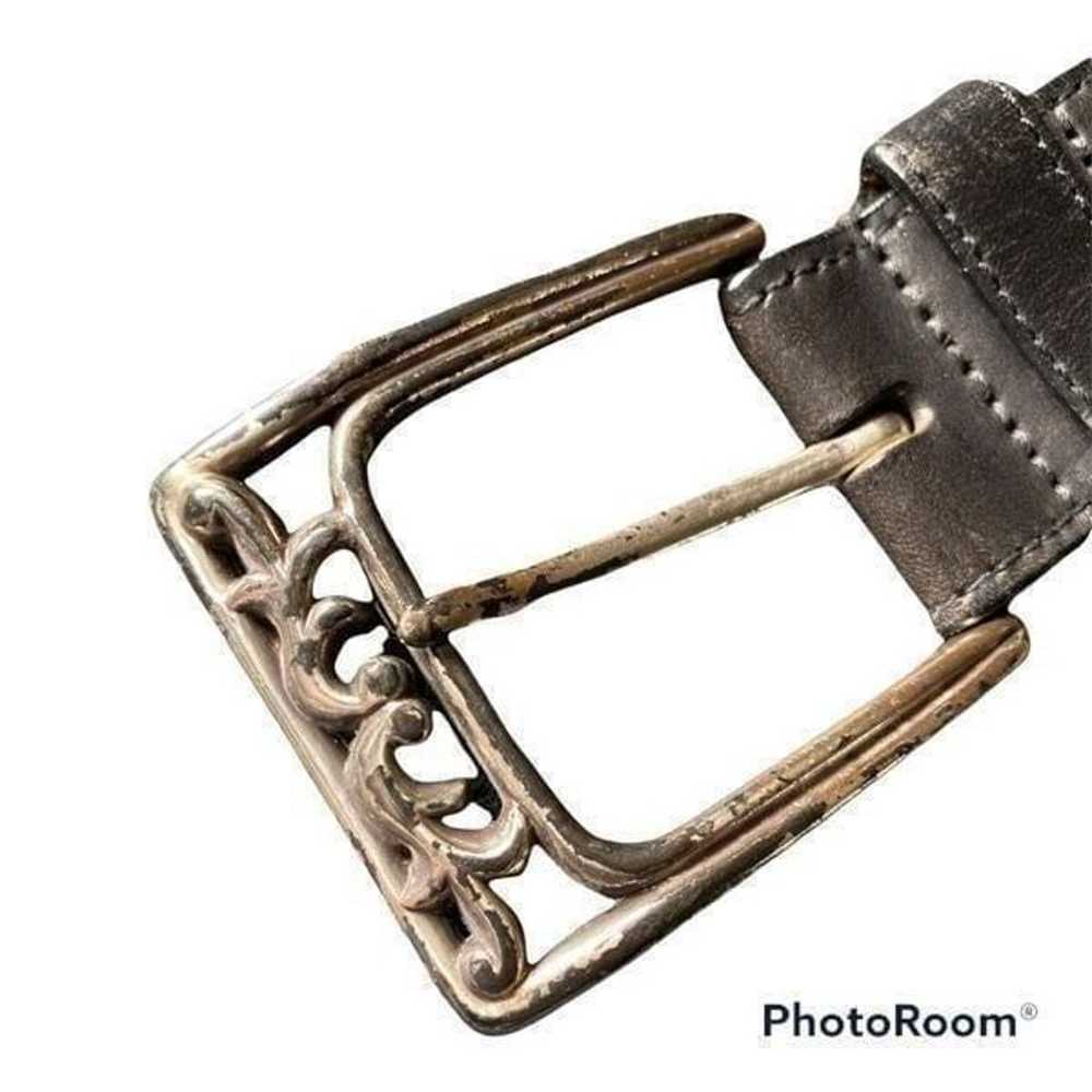 Vintage Gap Metal Link & Leather Belt - image 4