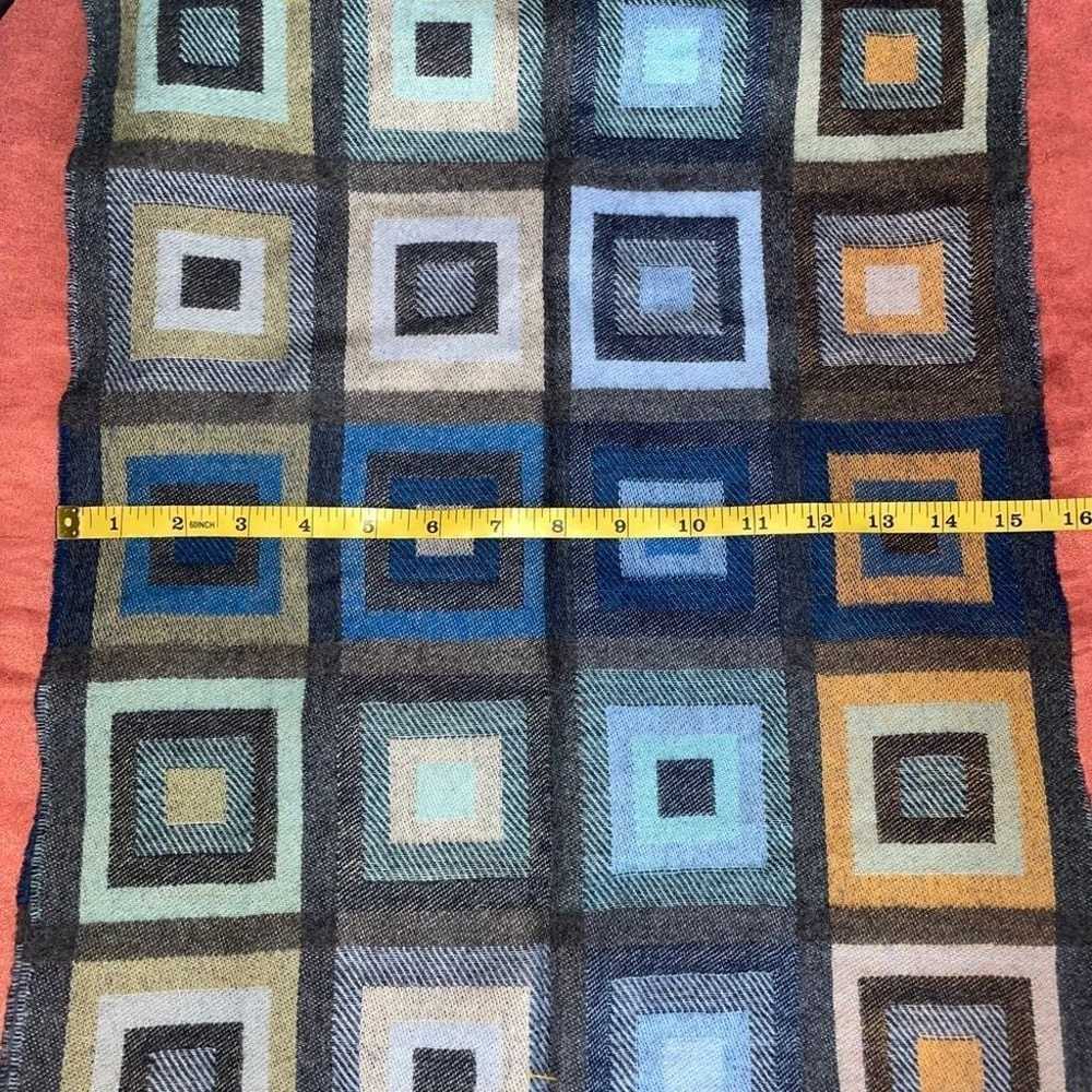 J Mclaughlin wool scarves geometric square fringe… - image 7