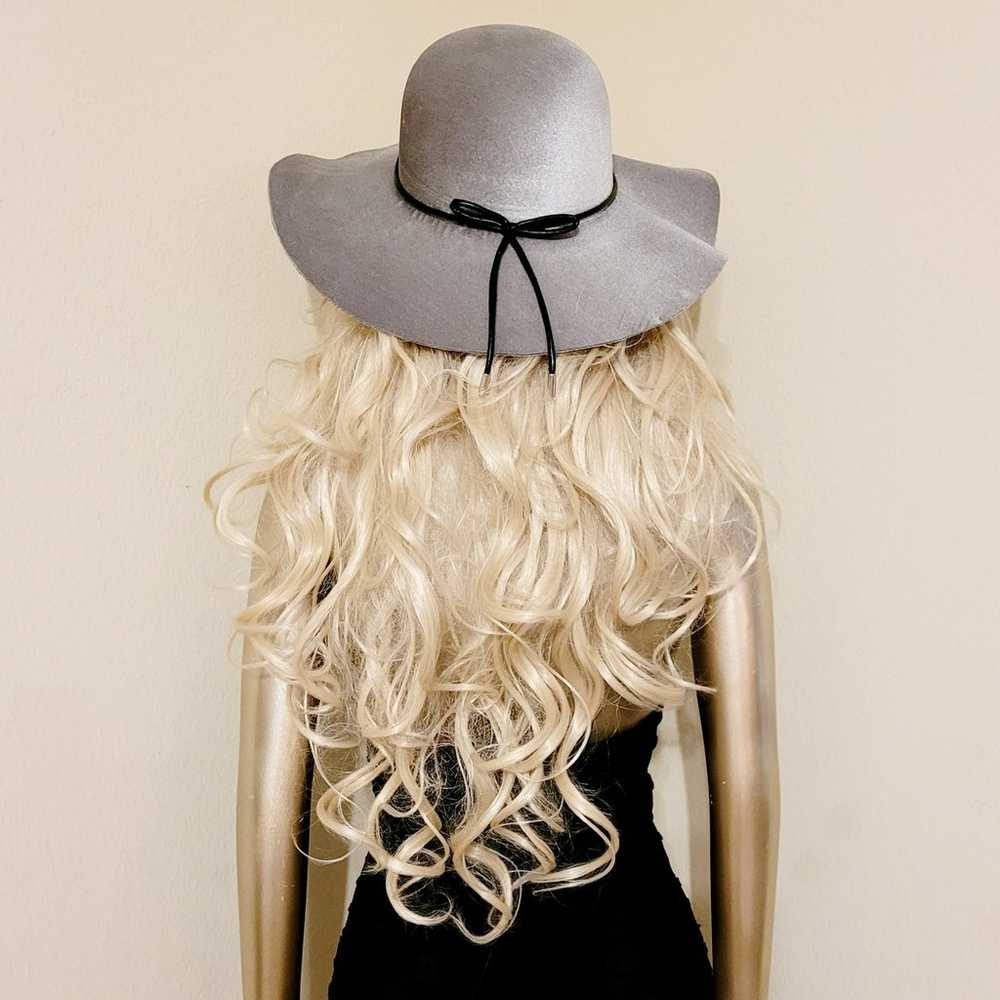 VINTAGE SILVER VELVET FLOPPY HAT WITH BLACK LEATH… - image 10