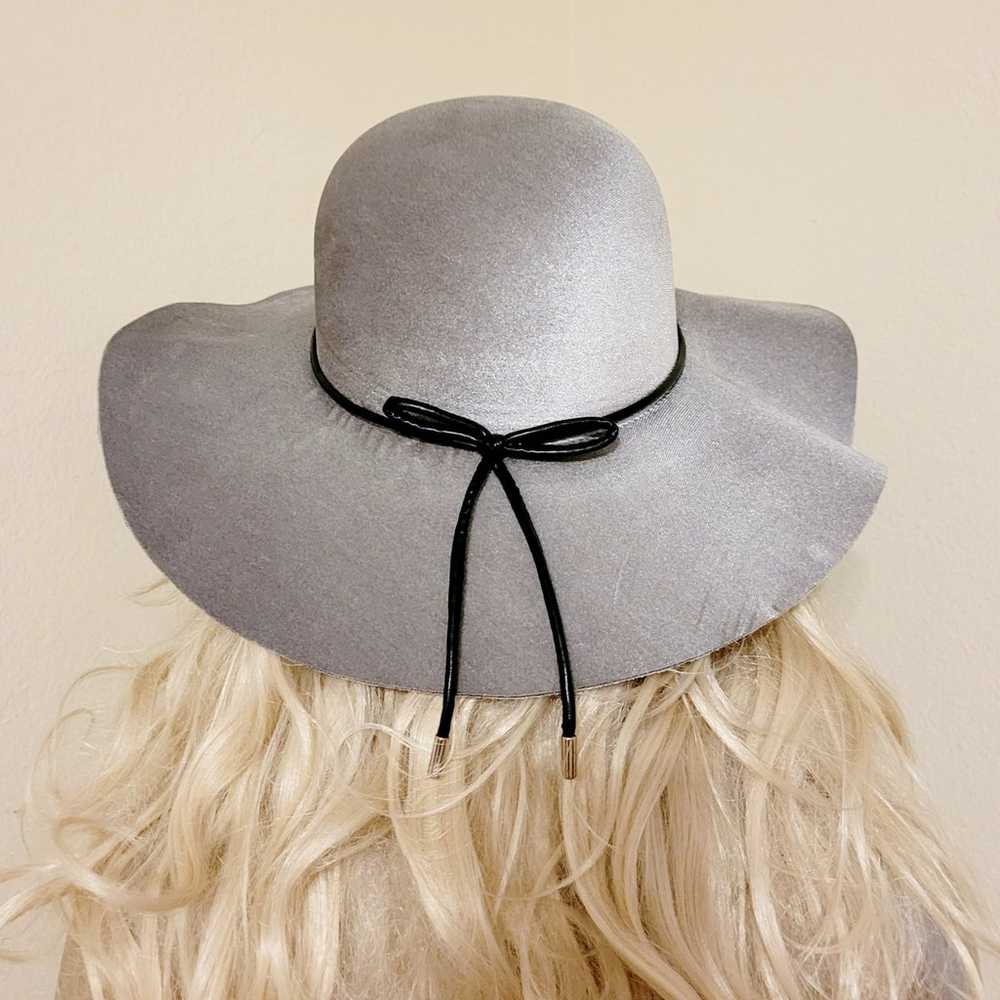 VINTAGE SILVER VELVET FLOPPY HAT WITH BLACK LEATH… - image 11