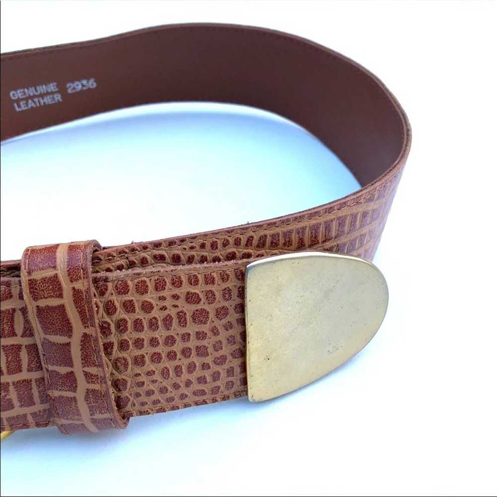 Pearl Vintage Embossed Leather Belt Med - image 2