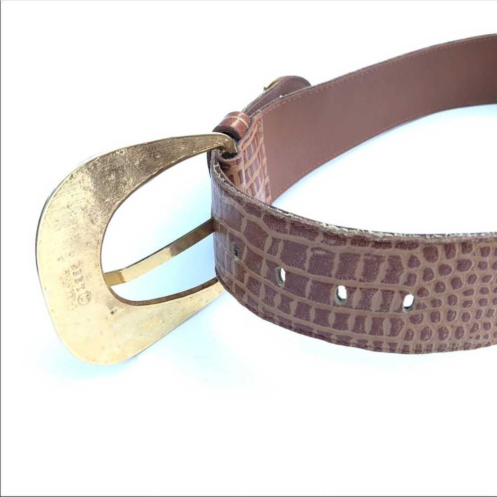 Pearl Vintage Embossed Leather Belt Med - image 5