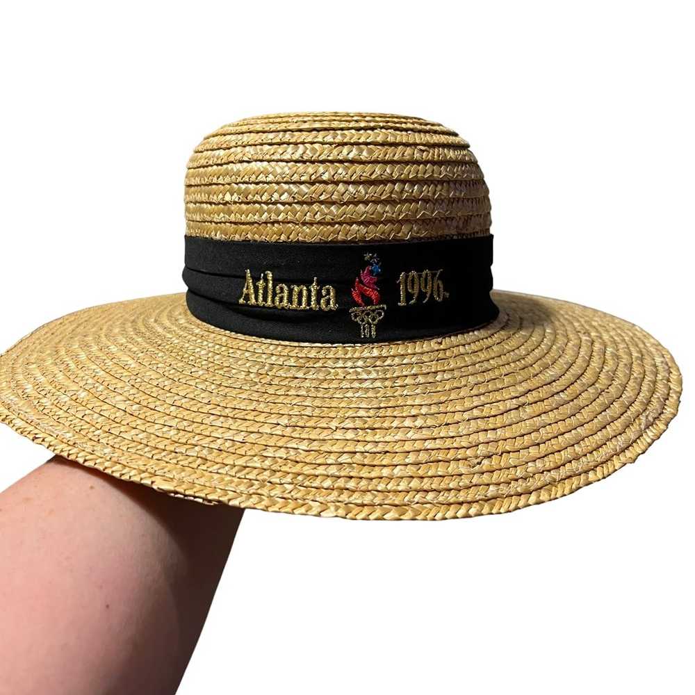 Olympics 1996 Vintage Atlanta Womens Straw Hat me… - image 1