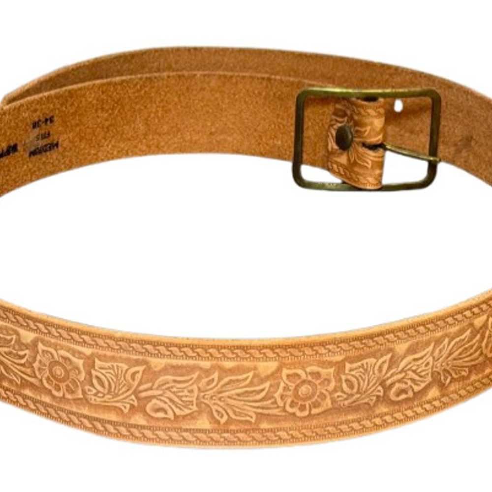 Vintage Floral Women's Steerhide Belt - Made in U… - image 2