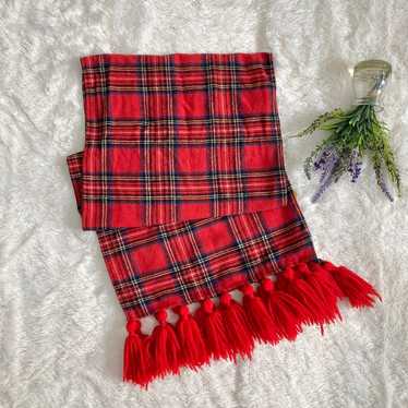 Vintage glentex plaid tassel scarf