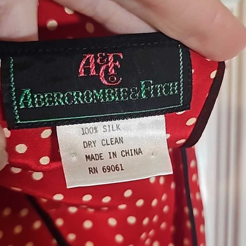 Vintage Abercrombie and Fitch Silk Polka Dot Scar… - image 2