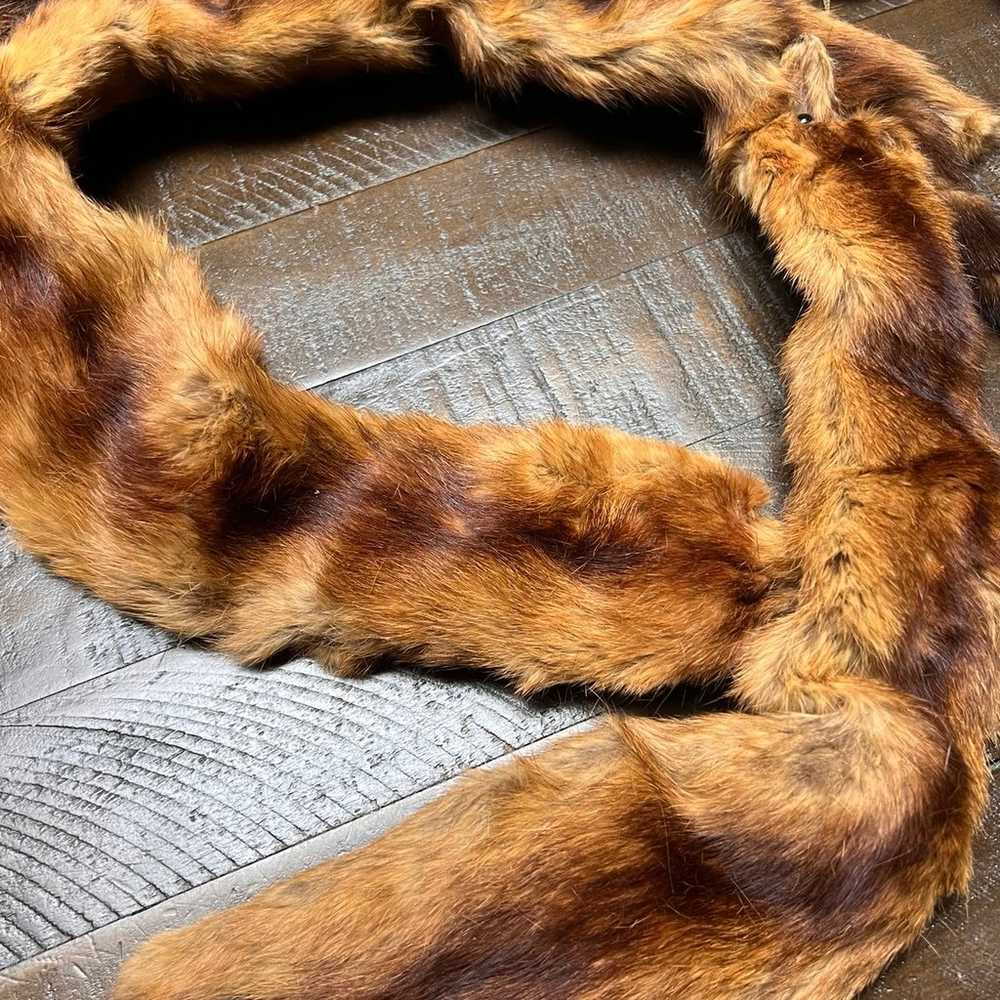 Vintage 50s Mink Fur Wrap Stole-with 4 Full Body … - image 3