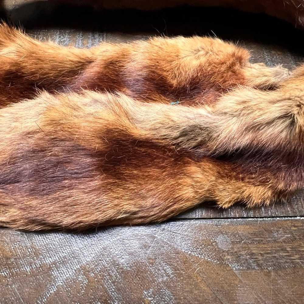 Vintage 50s Mink Fur Wrap Stole-with 4 Full Body … - image 5