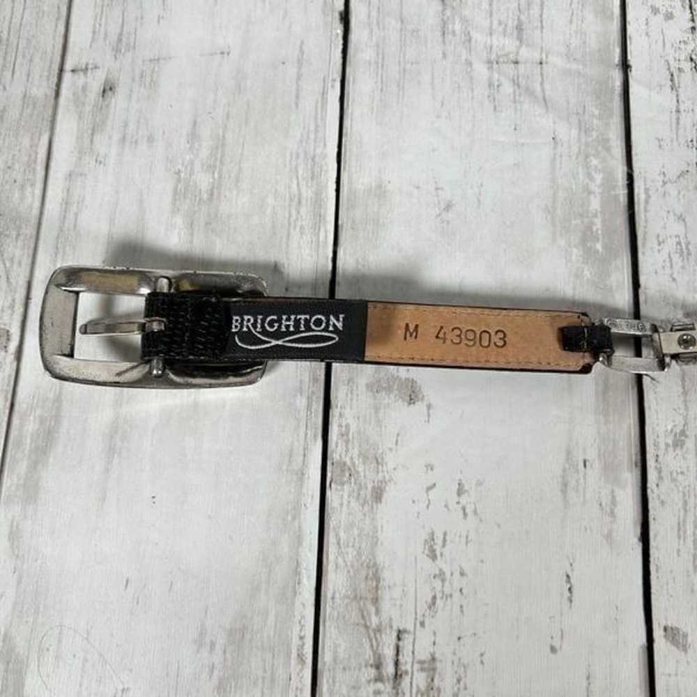 Brighton  Black Leather Chain Link Belt Vintage S… - image 6