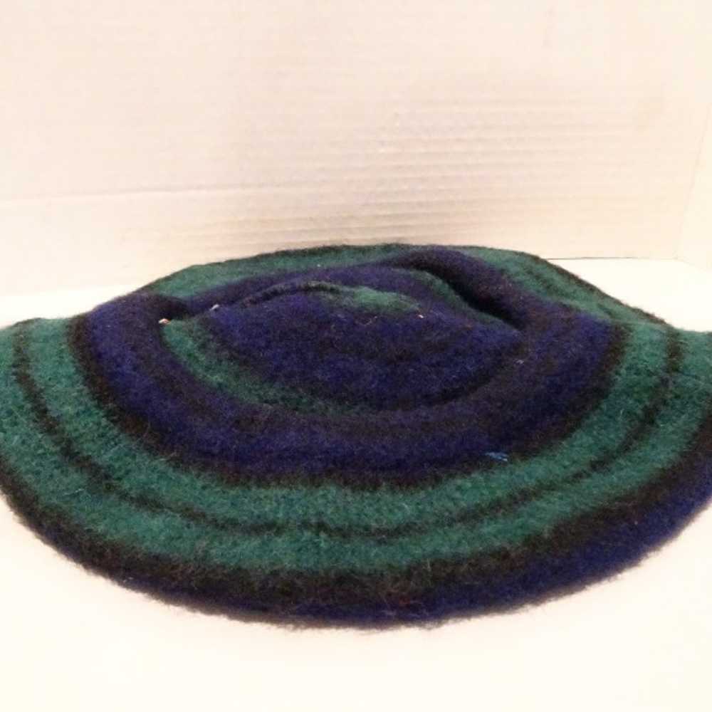 Black watch wool beret hat Green Blue Made in Sco… - image 2