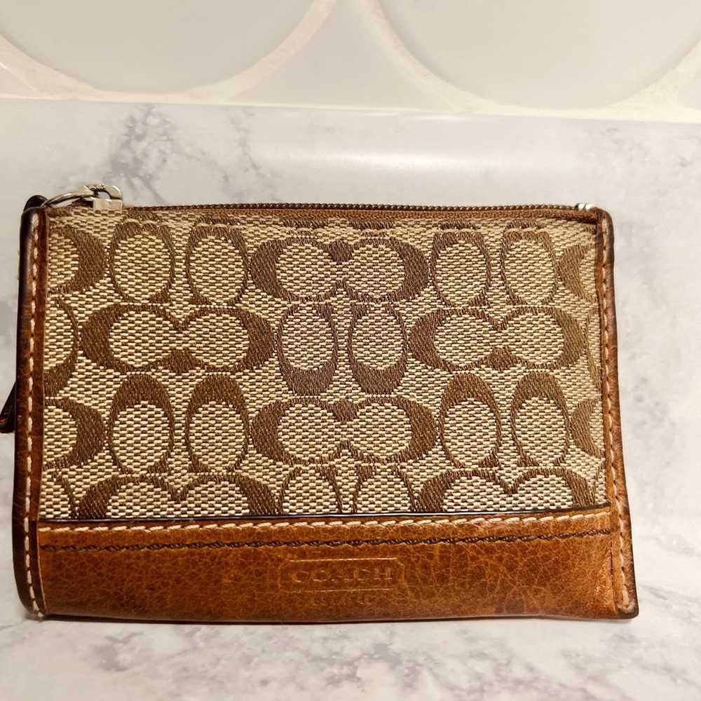 VINTAGE COACH SIGNATURE ZIPPER CHANGE PURSE WITH … - image 2