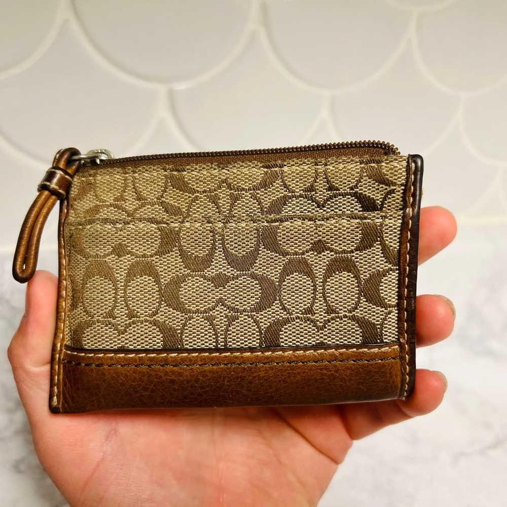 VINTAGE COACH SIGNATURE ZIPPER CHANGE PURSE WITH … - image 4