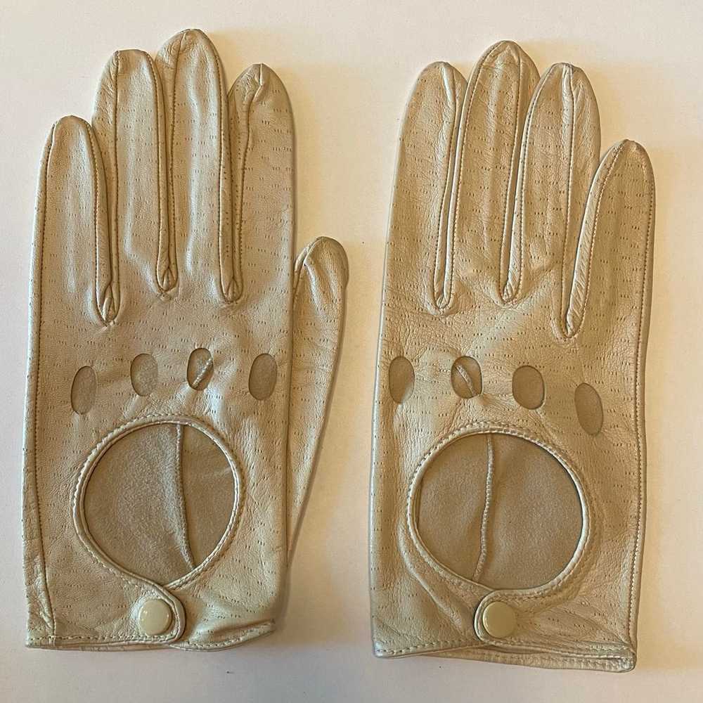 Vintage Morley gloves, estate piece, off white de… - image 1