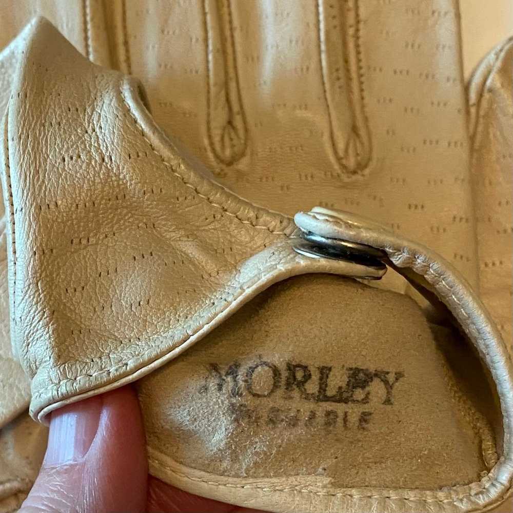 Vintage Morley gloves, estate piece, off white de… - image 3