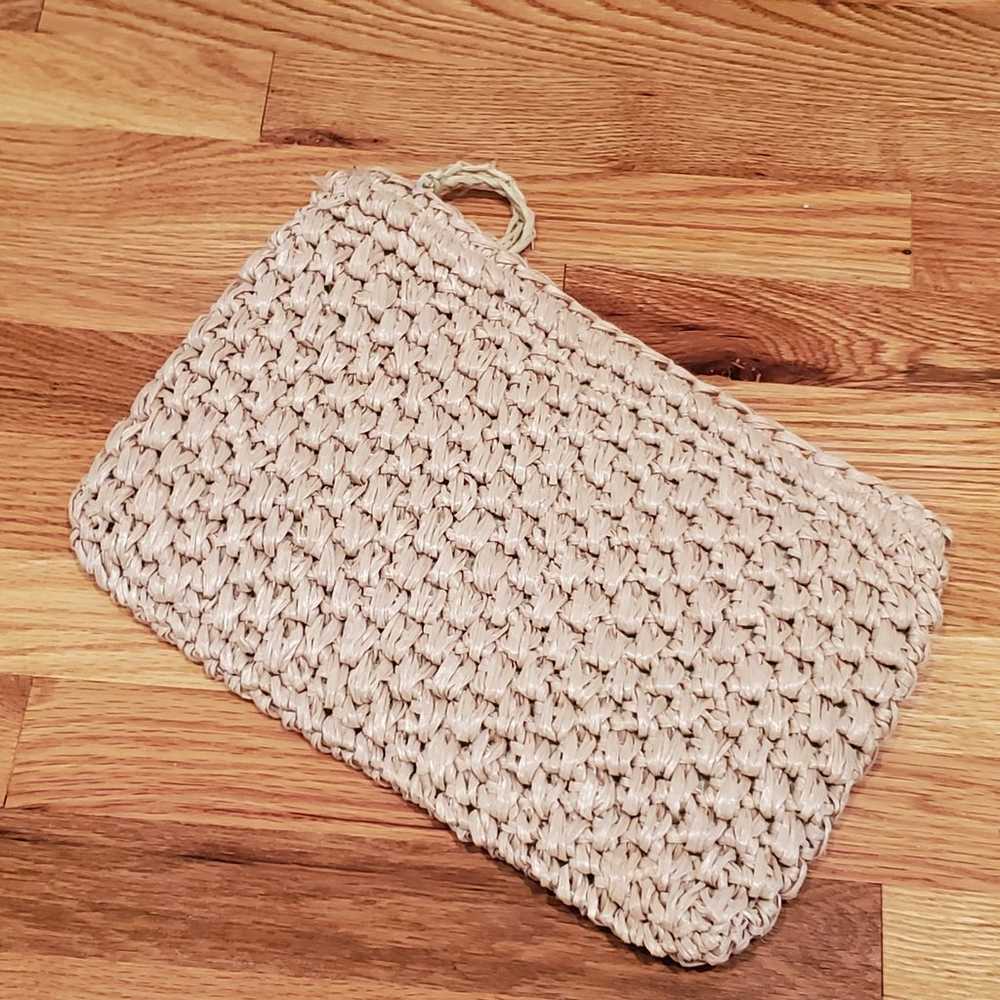 Vintage Mister Earnest Straw Macrame Clutch with … - image 3