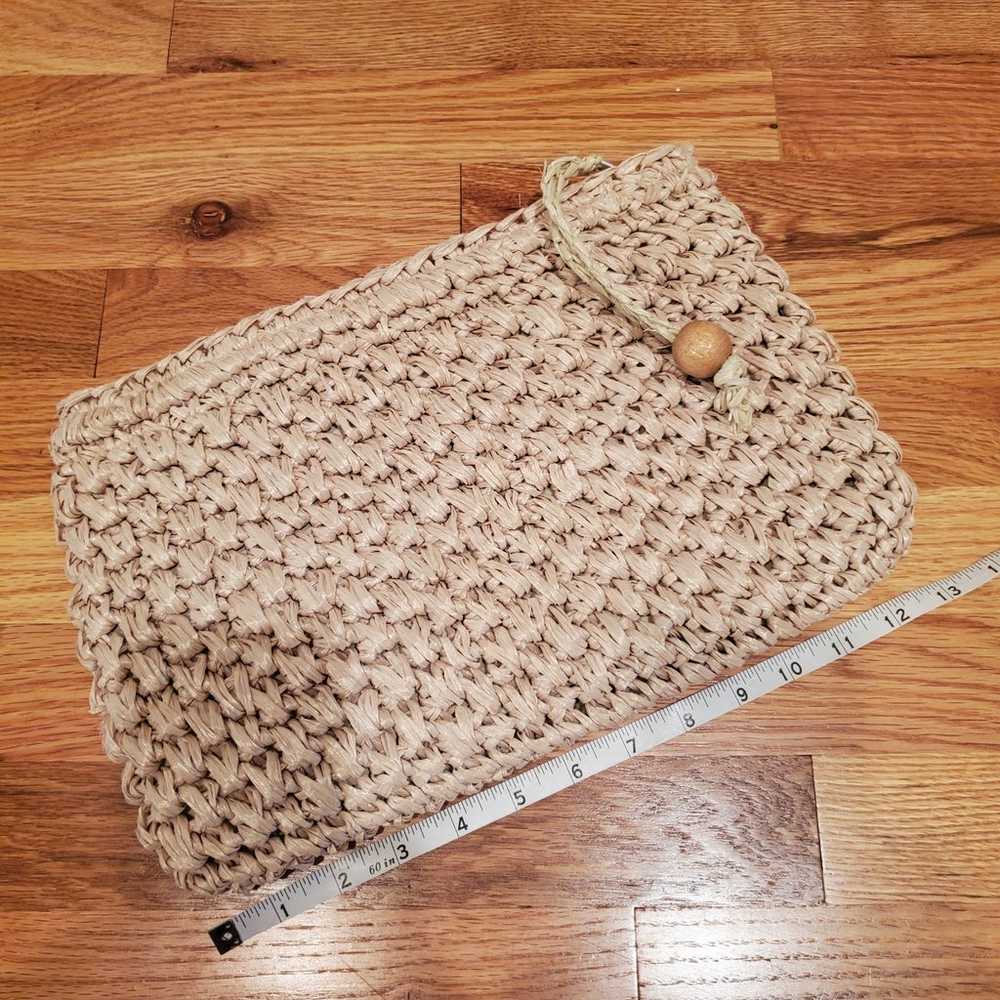 Vintage Mister Earnest Straw Macrame Clutch with … - image 8