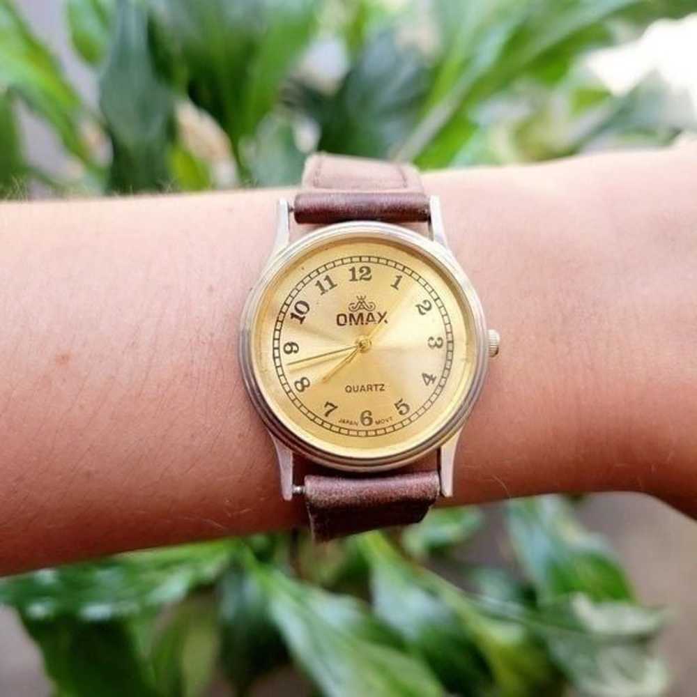 Vintage Omax Leather Watch - image 4