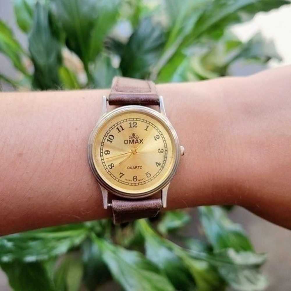 Vintage Omax Leather Watch - image 5