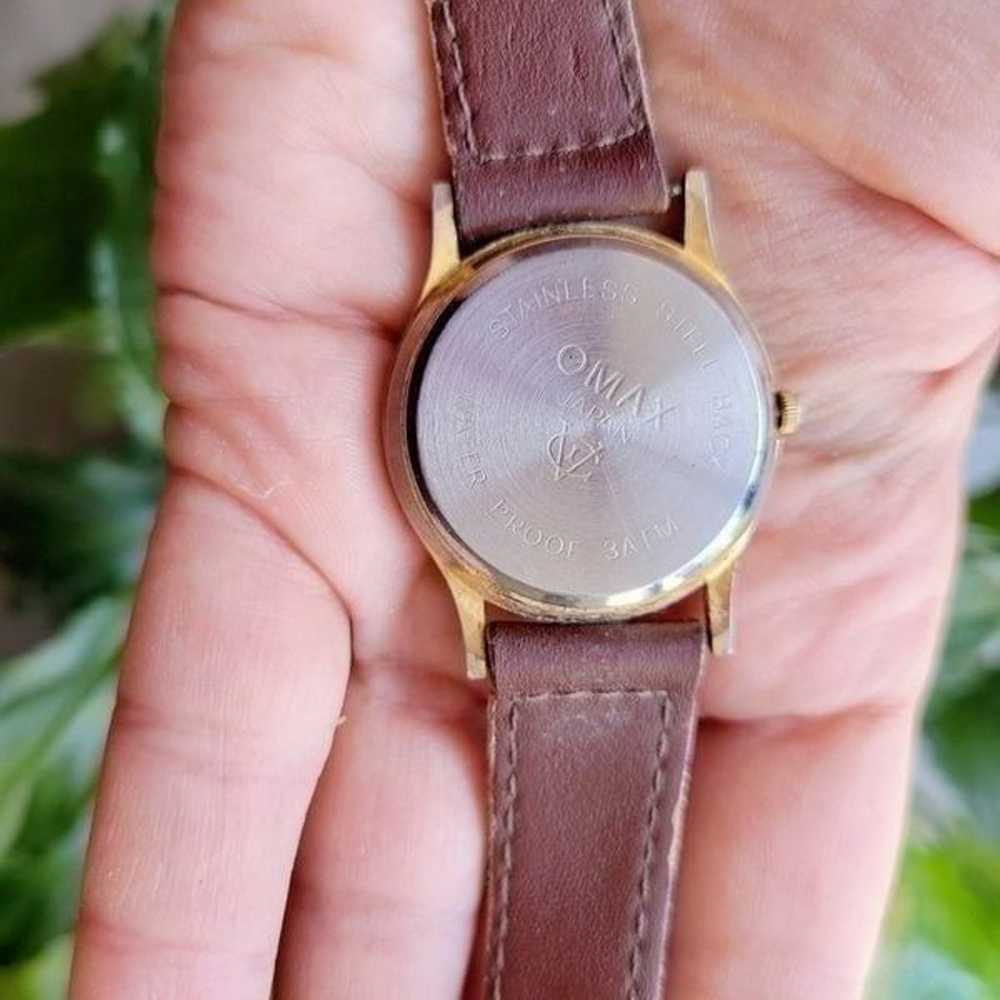 Vintage Omax Leather Watch - image 9