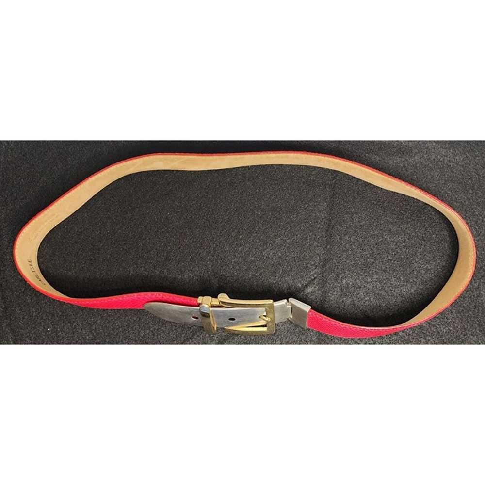 Vintage Carlisle XL Red Leather Belt With Gold & … - image 1