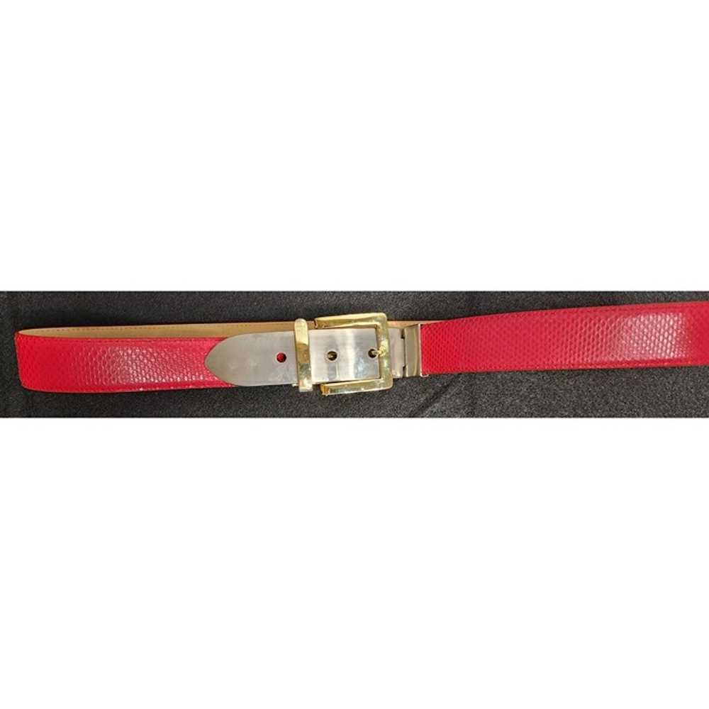 Vintage Carlisle XL Red Leather Belt With Gold & … - image 2