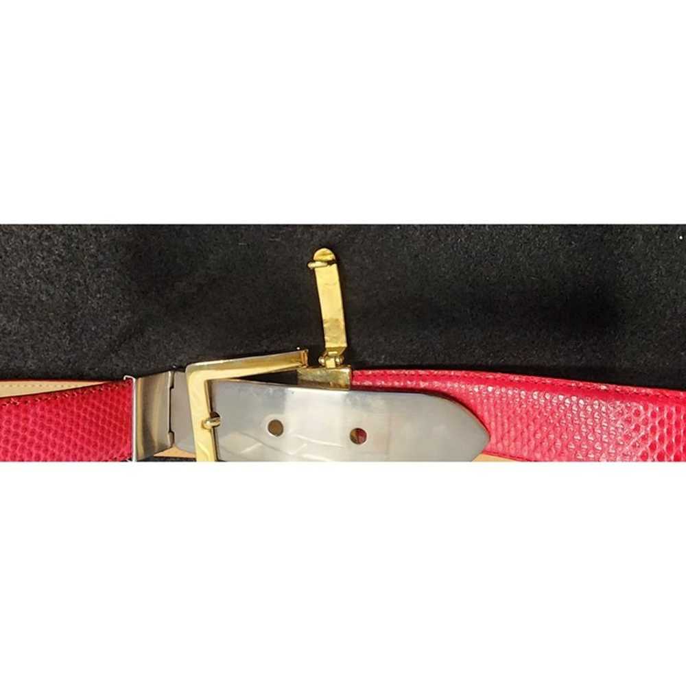 Vintage Carlisle XL Red Leather Belt With Gold & … - image 4