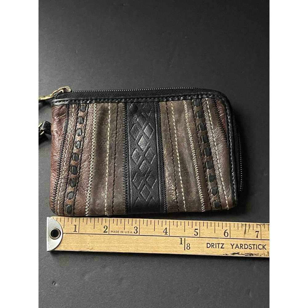 Fossil Vintage Striped Leather Zip Around Wallet … - image 4