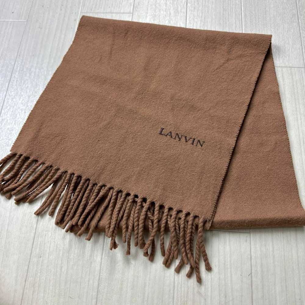 LANVIN Cashmere-blend Scarf Made in Italy Camel U… - image 1