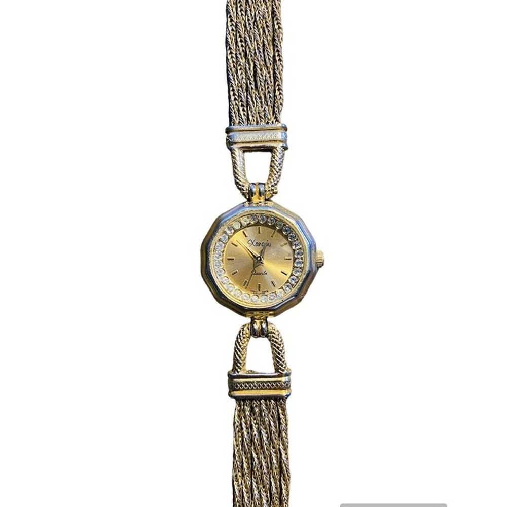 Vintage Ladies Xanadu Wrist Watch Gold Mesh Drape… - image 1