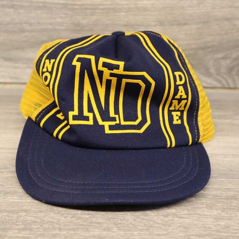 Vintage Notre Dame Mesh Snapback 3 ND Spell out T… - image 1