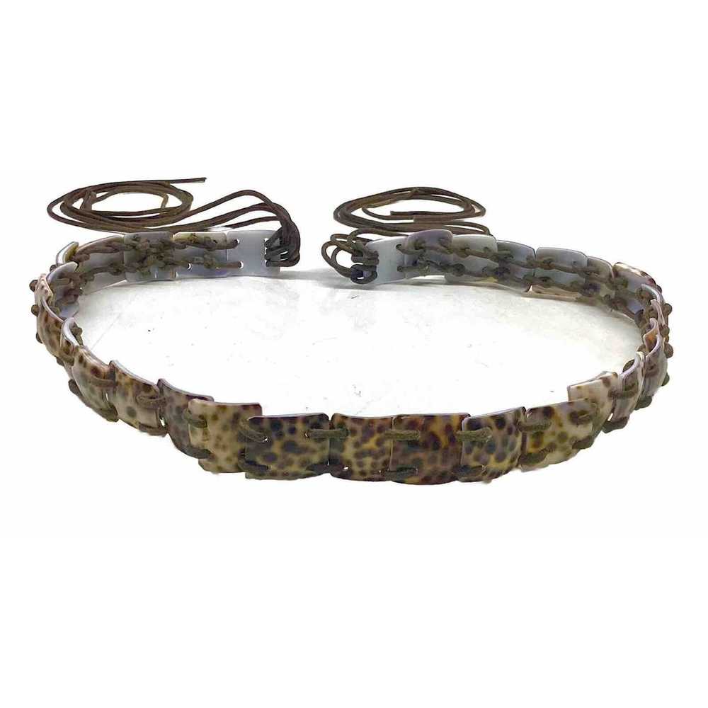 Vintage Anne Klein Belt Faux Tortoise Shell Lucit… - image 6