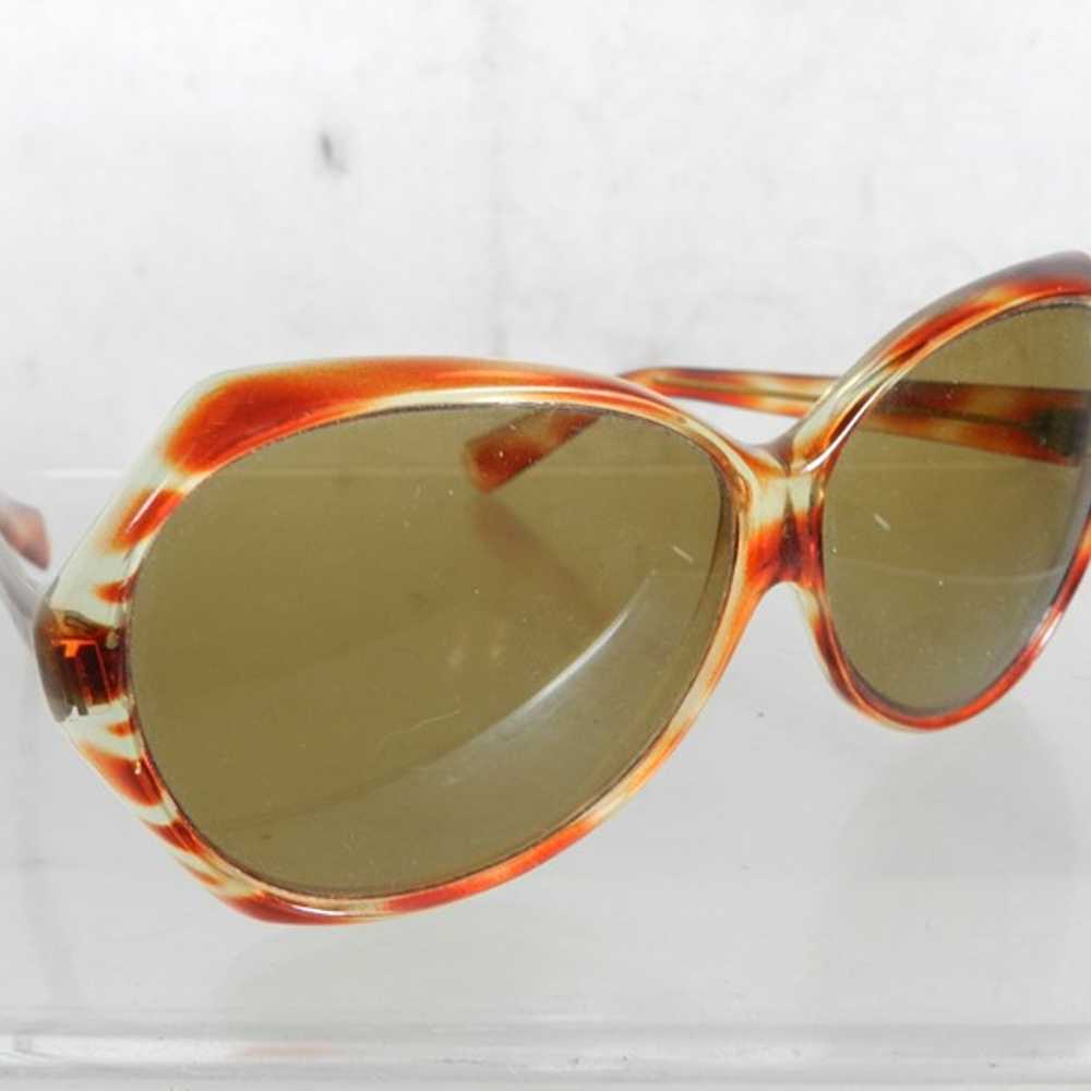 VIntage Oversize Orange Frame Sunglasses with Bro… - image 1