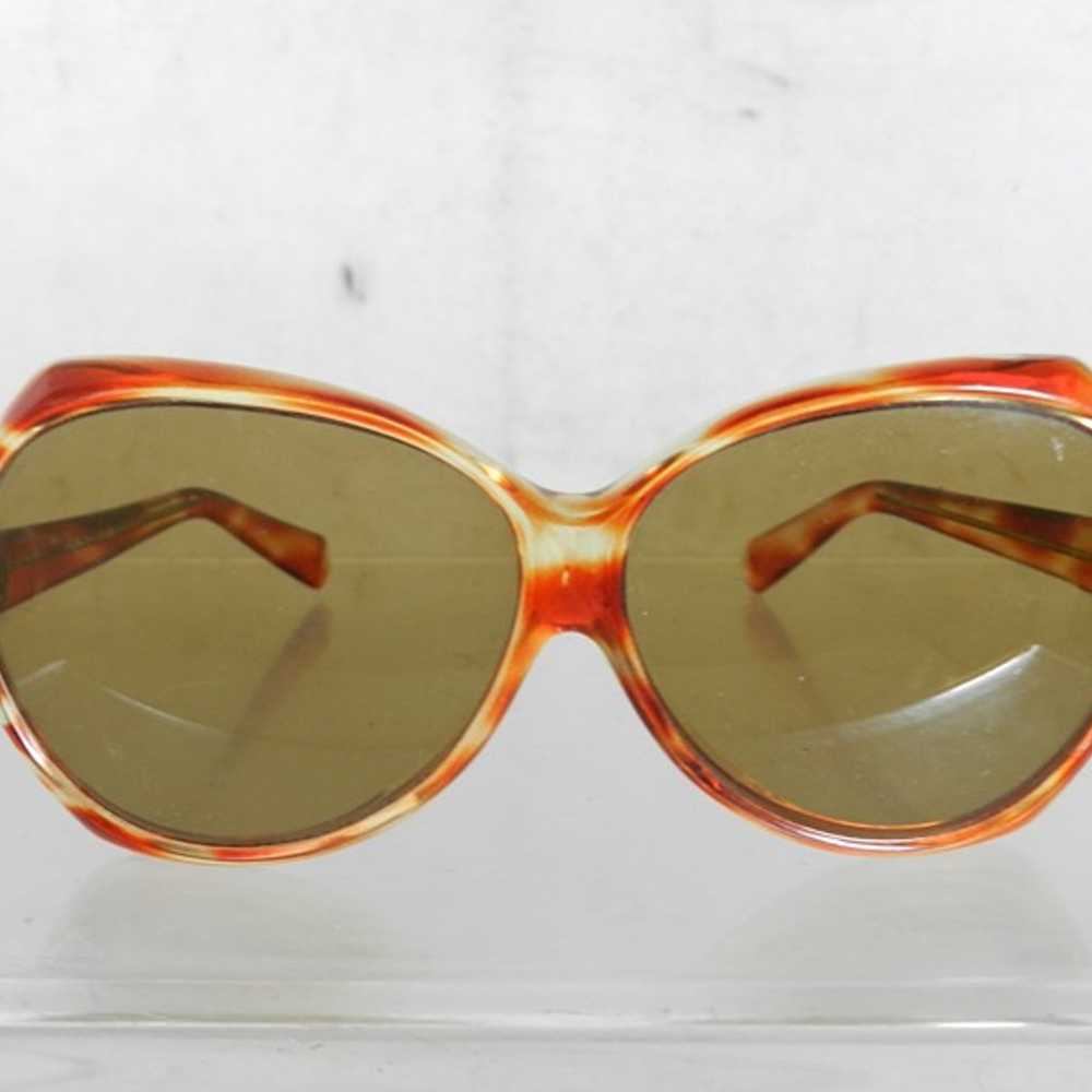 VIntage Oversize Orange Frame Sunglasses with Bro… - image 2