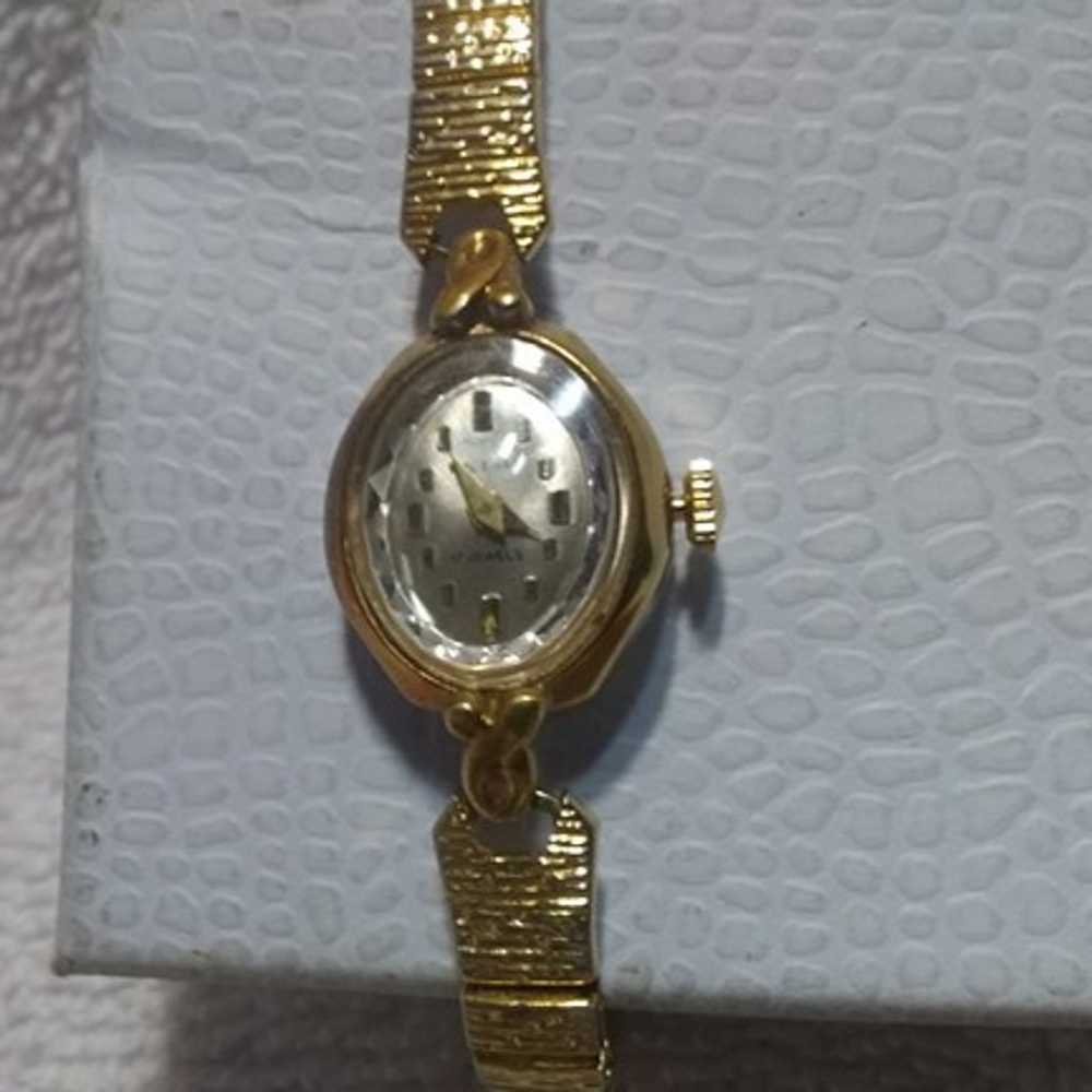 Waltham Wind Up Watch 17 Jewels Silver Dial Gold … - image 1