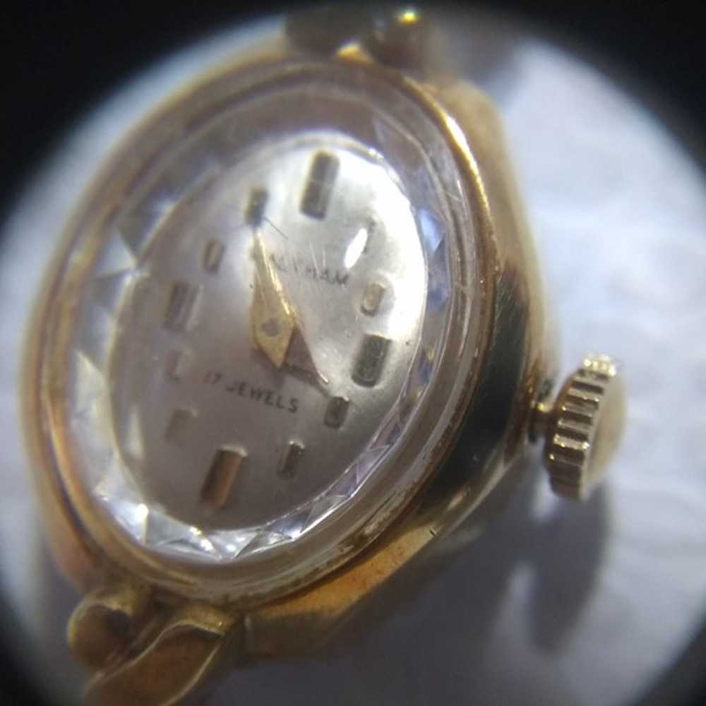 Waltham Wind Up Watch 17 Jewels Silver Dial Gold … - image 2