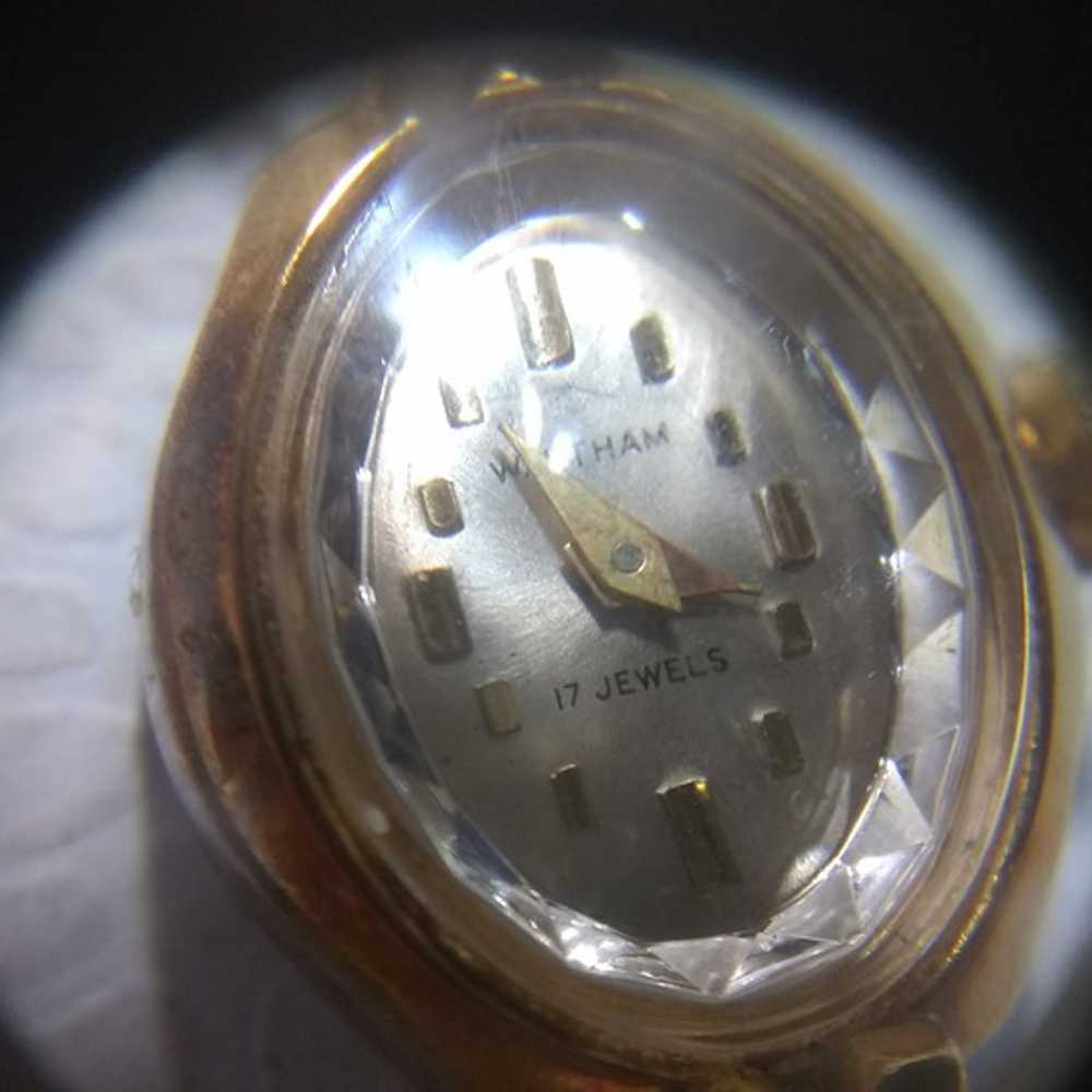 Waltham Wind Up Watch 17 Jewels Silver Dial Gold … - image 3