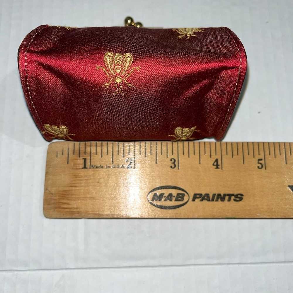 Vintage Kisslock Bee Royal Red & Gold trimmed Lea… - image 5