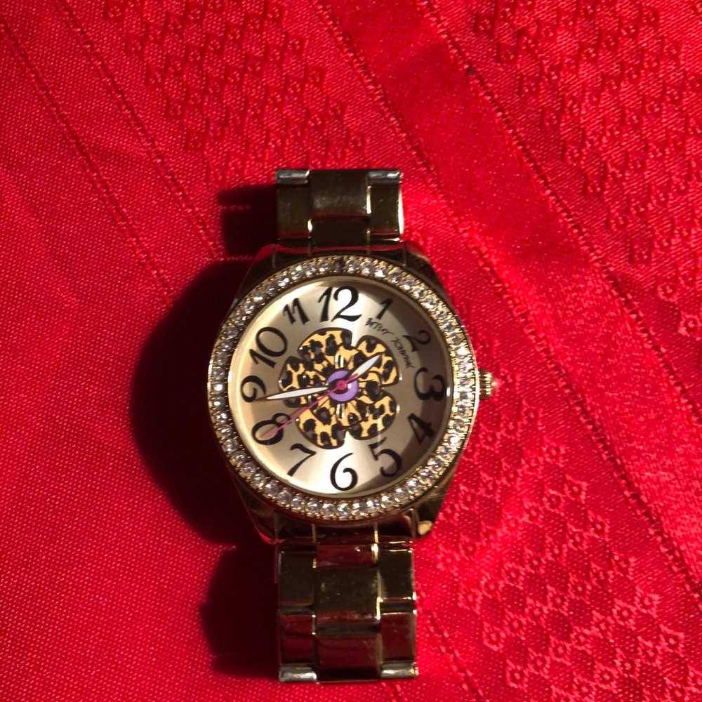 Vintage Betsey Johnson Cheetah Flower Watch - image 2