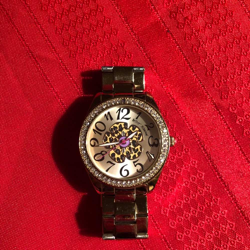 Vintage Betsey Johnson Cheetah Flower Watch - image 3