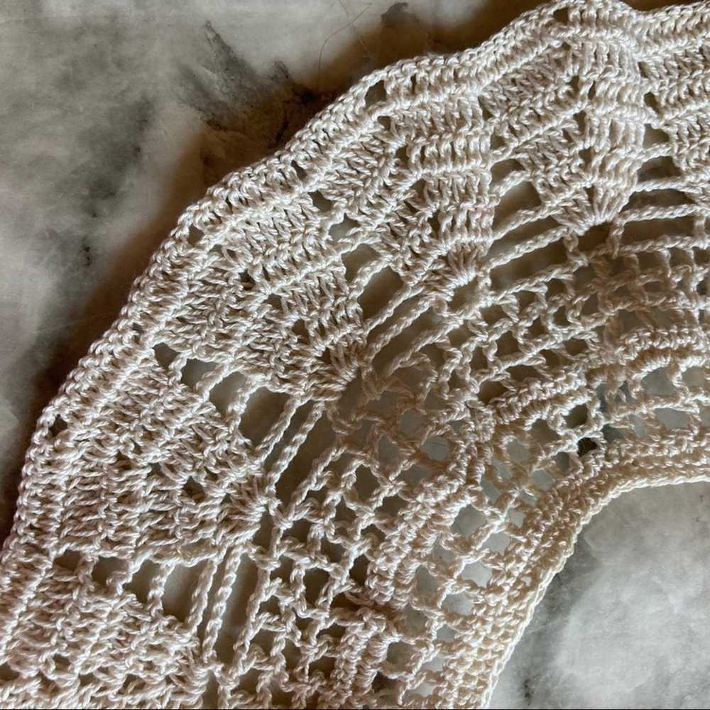 Handmade vintage crochet lace collar - image 9